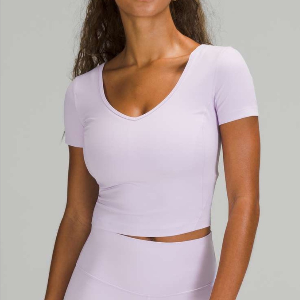 Lavender Short Sleeve Crop Top